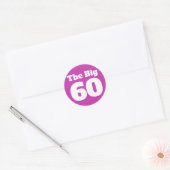 Sticker Rond Les 60 ans Grands Violets Anniversaire (Enveloppe)