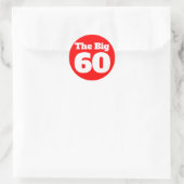 Sticker Rond Les 60 grands Anniversaires rouges (Sac)
