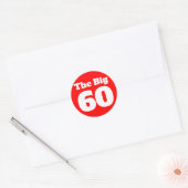 Sticker Rond Les 60 grands Anniversaires rouges (Enveloppe)