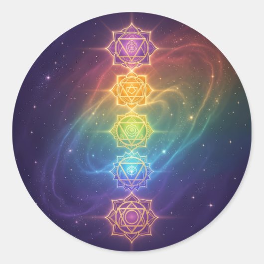 Sticker Rond Les 7 Chakras '11 (Devant)