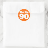 Sticker Rond Les 90 ans Orange Grands Anniversaire (Sac)