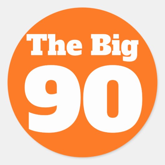 Sticker Rond Les 90 ans Orange Grands Anniversaire (Devant)