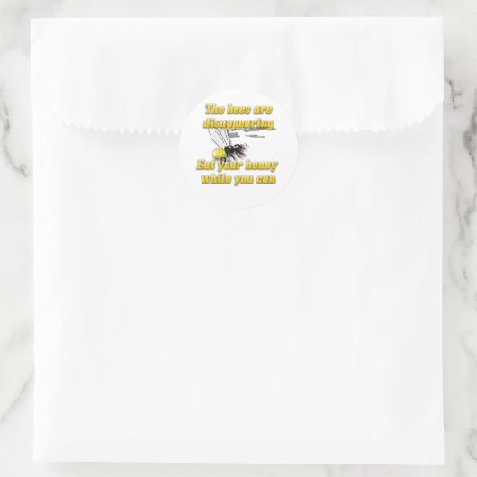 Sticker Rond Les abeilles disparaissent (Sac)