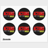 Sticker Rond Les actions parlent plus fort (Feuille)