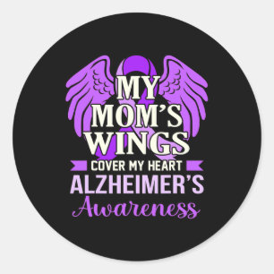 Sticker Rond Les ailes de maman couvrent mon coeur La sensibili