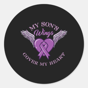 Sticker Rond Les ailes de mon fils couvrent ma conscience de l'
