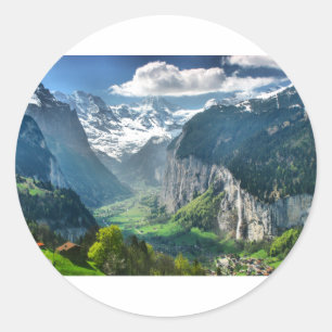 Sticker Rond Les Alpes Suisses