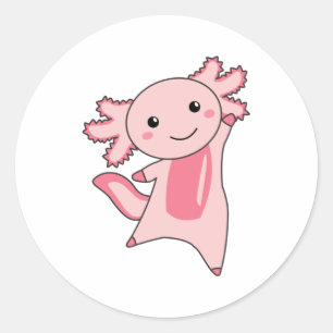 Sticker Rond Les Amateurs D'Axolotl Les Beaux Animaux Pour Les