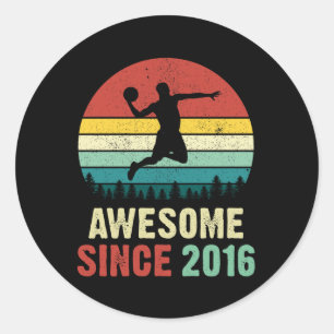 Sticker Rond Les amateurs de basket-ball du 5e anniversaire son