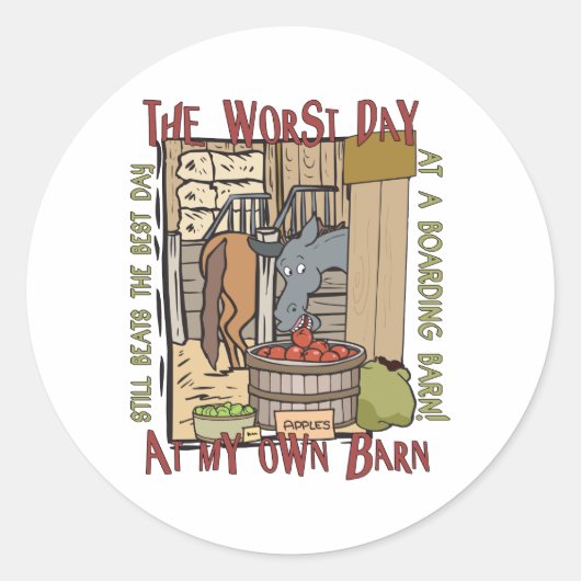 Sticker Rond Les amateurs de chevaux cadeaux (Devant)