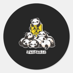 Sticker Rond Les amateurs de panda   Panda mignonne Pandny