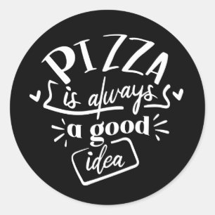 Sticker Rond Les amateurs de pizza cool
