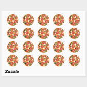 Sticker Rond Les amateurs de pizzas (Feuille)