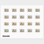 Sticker Rond Les amateurs de pizzas (Feuille)