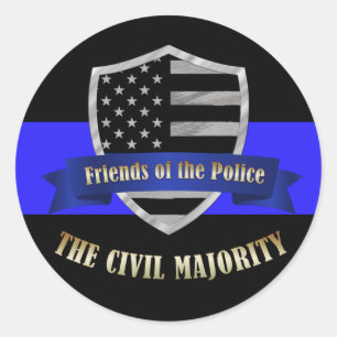 Sticker Rond Les amis de la police amincissent Blue Line
