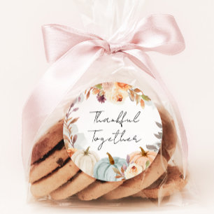 Sticker Rond Les Amis De Thanksgiving Dîner Faveur