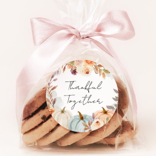 Sticker Rond Les Amis De Thanksgiving Dîner Faveur