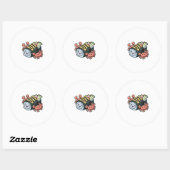Sticker Rond Les amis du sushi (Feuille)