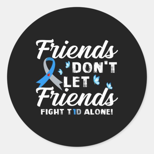 Sticker Rond Les amis ne laissent pas les amis combattre le dia (Devant)