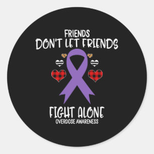 Sticker Rond Les amis ne laissent pas les amis se battre seuls 