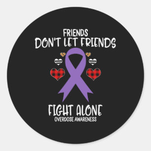 Sticker Rond Les amis ne laissent pas les amis se battre seuls