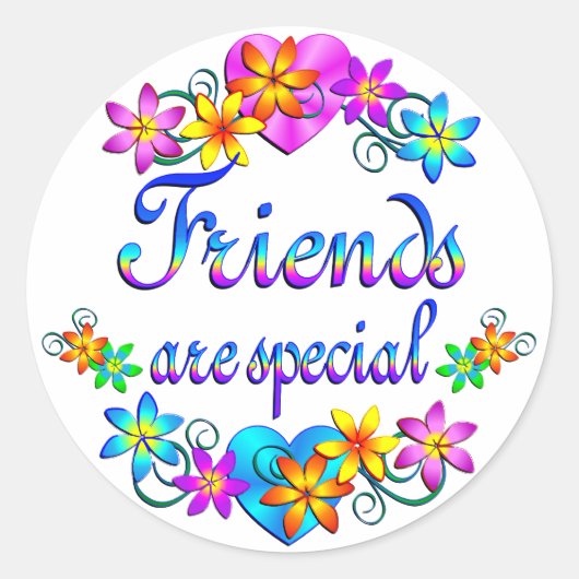 Sticker Rond Les amis sont spéciaux (Devant)