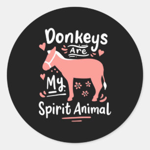 Sticker Rond Les ânes sont mon esprit animal