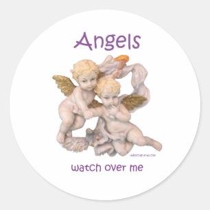 Sticker Rond Les anges observent au-dessus de moi