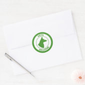 Sticker Rond Les Animaux Verts Accueillent Et Chien Avec Des Or (Enveloppe)