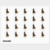 Sticker Rond les années 50 Lady (Feuille)