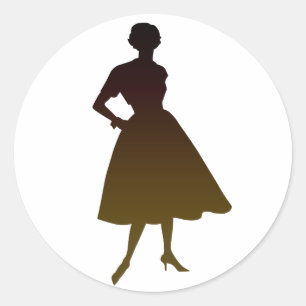 Sticker Rond les années 50 Lady
