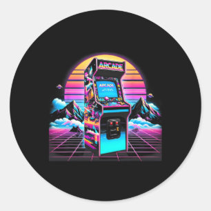 Sticker Rond les années 70 80s 90s Vintage Retro Arcade jeu vid