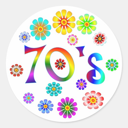 Sticker Rond les années 70 Amour (Devant)