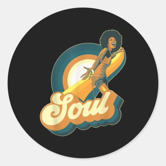 Sticker Rond les années 70 Funk Afro Disco Soul (Devant)