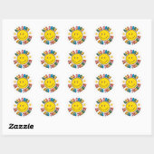 Sticker Rond les années 70 Retro Hippie Sublimation Pack (Feuille)