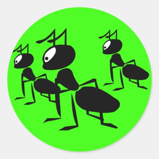 Sticker Rond Les Ants Go Marching - Ajoutez Votre Propre Texte  (Devant)