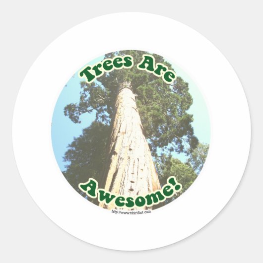 Sticker Rond Les arbres sont géniaux ! (Devant)