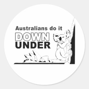 Sticker Rond les australiens le font en bas