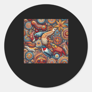Sticker Rond Les Autochtones D'Australie Culture Autochtone Art