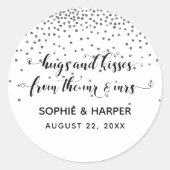 Sticker Rond Les baisers de M. & Mme Silver Confetti (Devant)