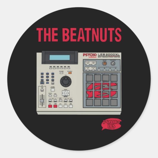 Sticker Rond Les Beatnois Akai Mpc 2000 Xl (Devant)