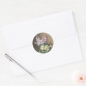 Sticker Rond Les Beaux-Arts rose et Lilacs (Enveloppe)