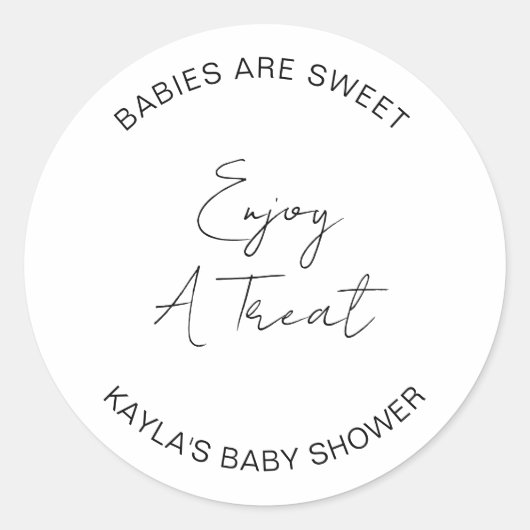 Sticker Rond Les bébés sont doux, profitez d'une friandise pour (Devant)