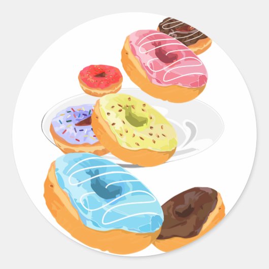 Sticker Rond Les beignets (Devant)