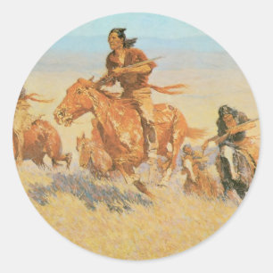Sticker Rond Les Buffalo Runners, Big Horn Basin par Remington