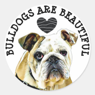 Sticker Rond Les Bulldogs sont un bel aimant