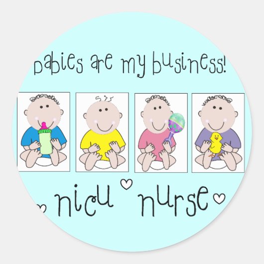 Sticker Rond Les cadeaux "bébés d'INFIRMIÈRE de NICU sont mes (Devant)