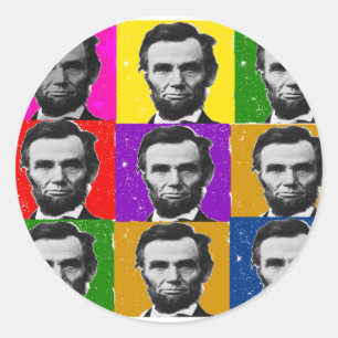 Sticker Rond Les cadeaux d'art d'Abraham Lincoln—9 photos uni