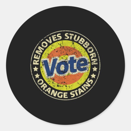 Sticker Rond Les cadeaux drôles de détergents anti-Trump (Devant)