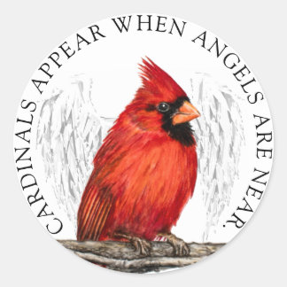 Sticker Rond Les Cardinaux Apparaissent Quand Les Anges Sont Pr